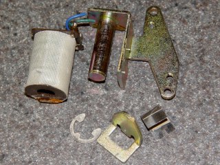 Disassembled relay parts